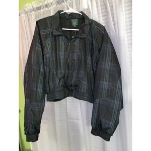 cropped plaid print jacket